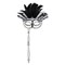 Beistle Set of 12 Elegantly Glittered White, Silver and Black Feathered Mardi Gras Masquerade Masks